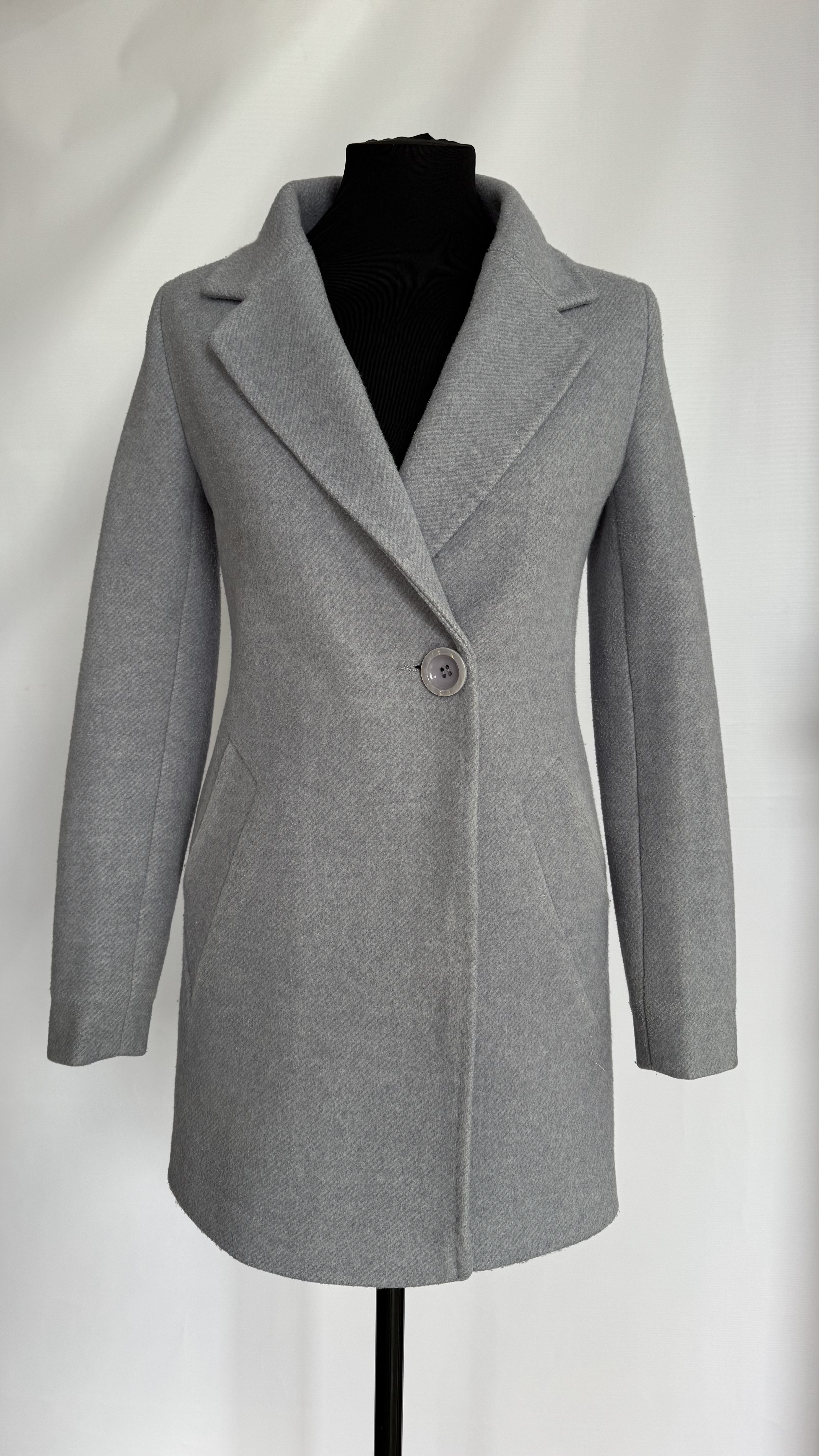 Пальто серое короткое - после